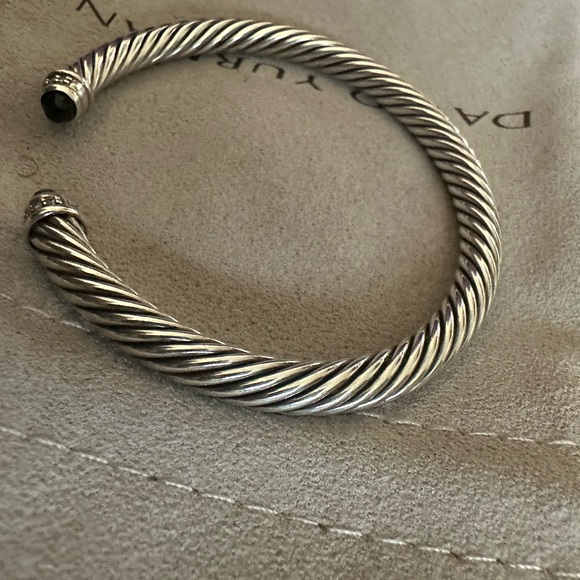 David Yurman 5mm Classic Cable Bracelet w/Black Onyx & Diamonds - Picture 12 of 15